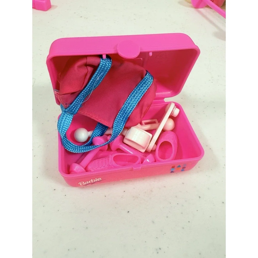 Vintage Barbie Doll Lot Great Shape Outfit Bike Weights Bag Accessories READ